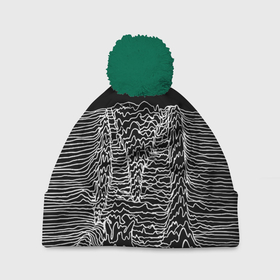Шапка 3D c помпоном с принтом Чёрно белый объёмный растр в Екатеринбурге, 100% полиэстер | универсальный размер, печать по всей поверхности изделия | abstraction | minimalism | raster | volume | абстракция | минимализм | объём | растр