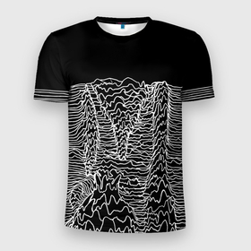 Мужская футболка 3D Slim с принтом Чёрно белый объёмный растр в Санкт-Петербурге, 100% полиэстер с улучшенными характеристиками | приталенный силуэт, круглая горловина, широкие плечи, сужается к линии бедра | abstraction | minimalism | raster | volume | абстракция | минимализм | объём | растр