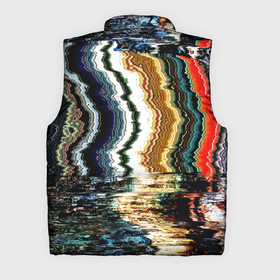 Мужской жилет утепленный 3D с принтом Glitch pattern   fashion trend ,  |  | abstraction | color | fashion | glitch | pattern | wave | абстракция | волна | глитч | мода | паттерн | цвет