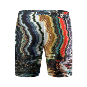 Мужские шорты спортивные с принтом Glitch pattern   fashion trend ,  |  | abstraction | color | fashion | glitch | pattern | wave | абстракция | волна | глитч | мода | паттерн | цвет