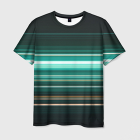 Мужская футболка 3D с принтом Градиент фейерверк в Санкт-Петербурге, 100% полиэфир | прямой крой, круглый вырез горловины, длина до линии бедер | Тематика изображения на принте: градиент | иллюстрации | полосы | узоры | фейерверк