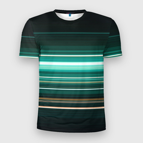 Мужская футболка 3D Slim с принтом Градиент фейерверк в Петрозаводске, 100% полиэстер с улучшенными характеристиками | приталенный силуэт, круглая горловина, широкие плечи, сужается к линии бедра | градиент | иллюстрации | полосы | узоры | фейерверк