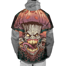Накидка на куртку 3D с принтом Злые грибы монстры в Екатеринбурге, 100% полиэстер |  | monsters | mushrooms | грибы | монстры | мутированные грибы