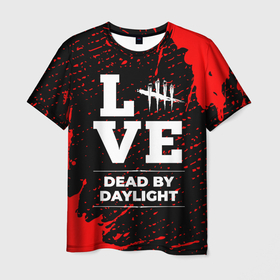 Мужская футболка 3D с принтом Dead by Daylight Love Классика в Екатеринбурге, 100% полиэфир | прямой крой, круглый вырез горловины, длина до линии бедер | 