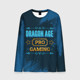 Мужской лонгслив 3D с принтом Игра Dragon Age: PRO Gaming в Курске, 100% полиэстер | длинные рукава, круглый вырез горловины, полуприлегающий силуэт | dragon age | logo | pro | драгон эйдж | игра | игры | краска | краски | лого | логотип | символ