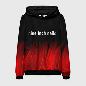 Мужская толстовка 3D с принтом Nine Inch Nails Red Plasma в Екатеринбурге, 100% полиэстер | двухслойный капюшон со шнурком для регулировки, мягкие манжеты на рукавах и по низу толстовки, спереди карман-кенгуру с мягким внутренним слоем. | 