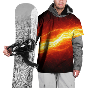 Накидка на куртку 3D с принтом Искровой разряд молнии в Новосибирске, 100% полиэстер |  | lightning | молнии | разряд молнии | удар молнии | электричество