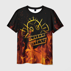 Мужская футболка 3D с принтом ARCANE League Of Legends огонь в Новосибирске, 100% полиэфир | прямой крой, круглый вырез горловины, длина до линии бедер | arcane | jinx | league of legends | lol | аркана | аркейн | аркене | джинкс | игра | лига легенд | огонь