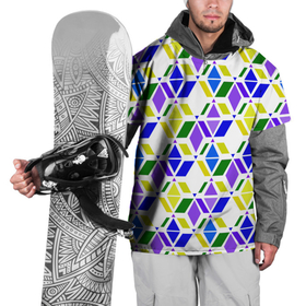 Накидка на куртку 3D с принтом Разноцветный неоновый геометрический узор в Новосибирске, 100% полиэстер |  | геометрические фигуры | геометрический узор | неоновый зеленый | неоновый узор | разноцветный | фиолетовый