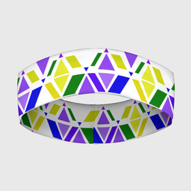 Повязка на голову 3D с принтом Разноцветный неоновый геометрический узор в Кировске,  |  | геометрические фигуры | геометрический узор | неоновый зеленый | неоновый узор | разноцветный | фиолетовый