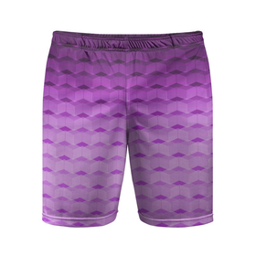 Мужские шорты спортивные с принтом Фиолетово розовый геометрический узор Градиент ,  |  | геометрический узор | градиент | розовый | сиреневый градиент | фиолетовый