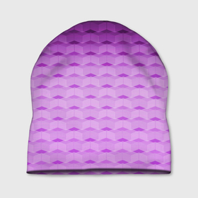 Шапка 3D с принтом Фиолетово розовый геометрический узор Градиент в Новосибирске, 100% полиэстер | универсальный размер, печать по всей поверхности изделия | Тематика изображения на принте: геометрический узор | градиент | розовый | сиреневый градиент | фиолетовый