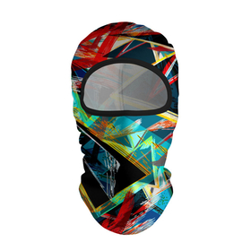 Балаклава 3D с принтом Яркий абстрактный узор с неоновыми штрихами в Новосибирске, 100% полиэстер, ткань с особыми свойствами — Activecool | плотность 150–180 г/м2; хорошо тянется, но при этом сохраняет форму. Закрывает шею, вокруг отверстия для глаз кайма. Единый размер | abstract | black | bright | brush strokes | colorful | multicolor | neon | neon strokes | paints | red | shapes | watercolor | yellow | абстрактный | акварель | желтый | краски | красный | красочный | мазки кисти | многоцветный | неоновый | неоновыми штри