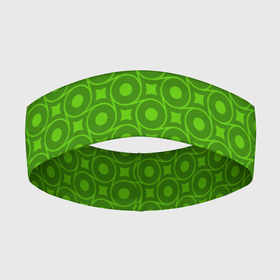 Повязка на голову 3D с принтом Зеленые круги и ромбы в Курске,  |  | абстрактные | классика | классические | нейтральные | спокойные | узор | узоры