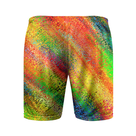 Мужские шорты спортивные с принтом Rainbow inclusions ,  |  | abstraction | blue | color | orange | pink | rainbow | red | абстракция | красный | оранжевый | радуга | розовый | синий | цветной