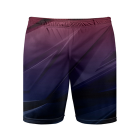 Мужские шорты спортивные с принтом Geometry violet dark ,  |  | 3d | 3д | black | red | texture | геометрия | красно синее | синий | текстуры | фигуры | фиолетовый | черно фиолетовый | черный