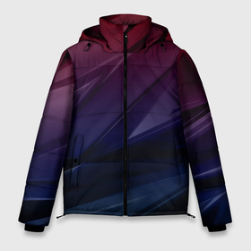 Мужская зимняя куртка 3D с принтом Geometry violet dark в Санкт-Петербурге, верх — 100% полиэстер; подкладка — 100% полиэстер; утеплитель — 100% полиэстер | длина ниже бедра, свободный силуэт Оверсайз. Есть воротник-стойка, отстегивающийся капюшон и ветрозащитная планка. 

Боковые карманы с листочкой на кнопках и внутренний карман на молнии. | 3d | 3д | black | red | texture | геометрия | красно синее | синий | текстуры | фигуры | фиолетовый | черно фиолетовый | черный
