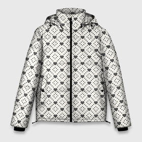 Мужская зимняя куртка 3D с принтом Сердечки   текстуры в Санкт-Петербурге, верх — 100% полиэстер; подкладка — 100% полиэстер; утеплитель — 100% полиэстер | длина ниже бедра, свободный силуэт Оверсайз. Есть воротник-стойка, отстегивающийся капюшон и ветрозащитная планка. 

Боковые карманы с листочкой на кнопках и внутренний карман на молнии. | Тематика изображения на принте: абстрактные | абстракция | геометрия | классика | классические | нейтральные | спокойные | узор | узоры