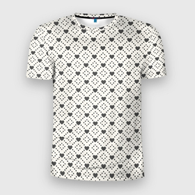 Мужская футболка 3D Slim с принтом Сердечки   текстуры в Петрозаводске, 100% полиэстер с улучшенными характеристиками | приталенный силуэт, круглая горловина, широкие плечи, сужается к линии бедра | абстрактные | абстракция | геометрия | классика | классические | нейтральные | спокойные | узор | узоры