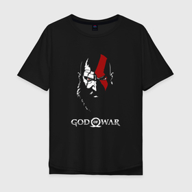 Мужская футболка хлопок Oversize с принтом Kratos   God of War в Белгороде, 100% хлопок | свободный крой, круглый ворот, “спинка” длиннее передней части | Тематика изображения на принте: god of war | kratos | бог войны | игры | кратос