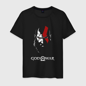 Мужская футболка хлопок с принтом Kratos   God of War , 100% хлопок | прямой крой, круглый вырез горловины, длина до линии бедер, слегка спущенное плечо. | god of war | kratos | бог войны | игры | кратос