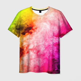 Мужская футболка 3D с принтом Взрыв Красок I Дым , 100% полиэфир | прямой крой, круглый вырез горловины, длина до линии бедер | арт | дым | искуство | красочный | лето | настроение | позитив | яркий