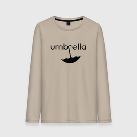 Мужской лонгслив хлопок с принтом Академия Амбрелла лого в Екатеринбурге, 100% хлопок |  | academy ambrella | umbrella | зонт | зонтик | нетфликс | пятый