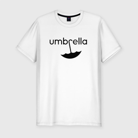 Мужская футболка хлопок Slim с принтом Академия Амбрелла лого , 92% хлопок, 8% лайкра | приталенный силуэт, круглый вырез ворота, длина до линии бедра, короткий рукав | academy ambrella | umbrella | зонт | зонтик | нетфликс | пятый