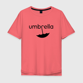 Мужская футболка хлопок Oversize с принтом Академия Амбрелла лого , 100% хлопок | свободный крой, круглый ворот, “спинка” длиннее передней части | academy ambrella | umbrella | зонт | зонтик | нетфликс | пятый
