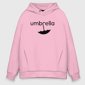 Мужское худи Oversize хлопок с принтом Академия Амбрелла лого в Тюмени, френч-терри — 70% хлопок, 30% полиэстер. Мягкий теплый начес внутри —100% хлопок | боковые карманы, эластичные манжеты и нижняя кромка, капюшон на магнитной кнопке | academy ambrella | umbrella | зонт | зонтик | нетфликс | пятый