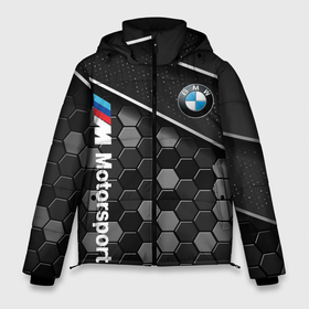 Мужская зимняя куртка 3D с принтом BMW : Технологическая Броня , верх — 100% полиэстер; подкладка — 100% полиэстер; утеплитель — 100% полиэстер | длина ниже бедра, свободный силуэт Оверсайз. Есть воротник-стойка, отстегивающийся капюшон и ветрозащитная планка. 

Боковые карманы с листочкой на кнопках и внутренний карман на молнии. | Тематика изображения на принте: bmw | bmw motorsport | bmw performance | carbon | m | m power | motorsport | performance | sport | бмв | броня | карбон | моторспорт | соты | спорт | шестиугольники