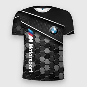 Мужская футболка 3D Slim с принтом BMW : Технологическая Броня в Новосибирске, 100% полиэстер с улучшенными характеристиками | приталенный силуэт, круглая горловина, широкие плечи, сужается к линии бедра | bmw | bmw motorsport | bmw performance | carbon | m | m power | motorsport | performance | sport | бмв | броня | карбон | моторспорт | соты | спорт | шестиугольники