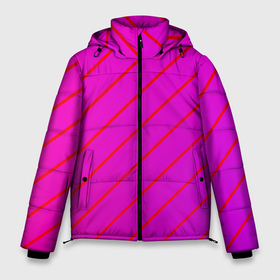 Мужская зимняя куртка 3D с принтом Розовый и фиолетовые линии в Санкт-Петербурге, верх — 100% полиэстер; подкладка — 100% полиэстер; утеплитель — 100% полиэстер | длина ниже бедра, свободный силуэт Оверсайз. Есть воротник-стойка, отстегивающийся капюшон и ветрозащитная планка. 

Боковые карманы с листочкой на кнопках и внутренний карман на молнии. | абстрактные | геометрия | классика | классические | нейтральные | спокойные | узор | узоры