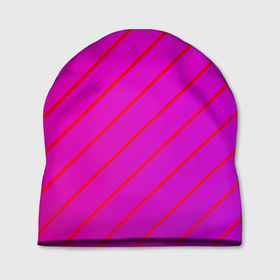 Шапка 3D с принтом Розовый и фиолетовые линии в Курске, 100% полиэстер | универсальный размер, печать по всей поверхности изделия | абстрактные | геометрия | классика | классические | нейтральные | спокойные | узор | узоры