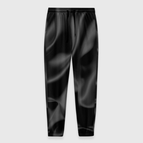 Мужские брюки 3D с принтом Черный шелк в Белгороде, 100% полиэстер | манжеты по низу, эластичный пояс регулируется шнурком, по бокам два кармана без застежек, внутренняя часть кармана из мелкой сетки | dark | текстура шелка | ткань | черный шелк | шелк