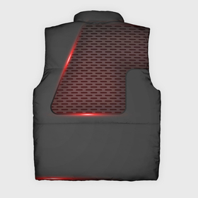 Мужской жилет утепленный 3D с принтом Объемная красная сетка на черной пластине в Кировске,  |  | абстрактные | геометрия | классика | классические | нейтральные | спокойные | узор | узоры