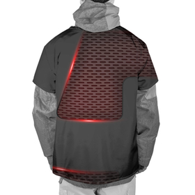 Накидка на куртку 3D с принтом Объемная красная сетка на черной пластине в Кировске, 100% полиэстер |  | абстрактные | геометрия | классика | классические | нейтральные | спокойные | узор | узоры