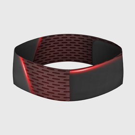 Повязка на голову 3D с принтом Объемная красная сетка на черной пластине ,  |  | абстрактные | геометрия | классика | классические | нейтральные | спокойные | узор | узоры