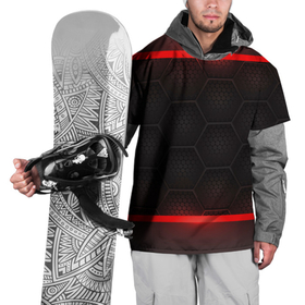 Накидка на куртку 3D с принтом Объемная красная сетка из сот в Тюмени, 100% полиэстер |  | абстрактные | геометрия | классика | классические | нейтральные | спокойные | узор | узоры