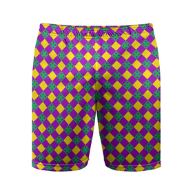 Мужские шорты спортивные с принтом Желтые и зеленые квадраты ,  |  | абстрактные | геометрия | классика | классические | нейтральные | спокойные | узор | узоры