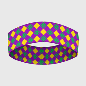 Повязка на голову 3D с принтом Желтые и зеленые квадраты в Курске,  |  | абстрактные | геометрия | классика | классические | нейтральные | спокойные | узор | узоры