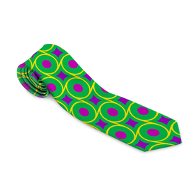 Галстук 3D с принтом Фиолетовые кружочки на зеленом фоне в Петрозаводске, 100% полиэстер | Длина 148 см; Плотность 150-180 г/м2 | абстрактные | геометрия | классика | классические | нейтральные | спокойные | узор | узоры