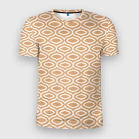 Мужская футболка 3D Slim с принтом Классические узоры кофейного цвета в Екатеринбурге, 100% полиэстер с улучшенными характеристиками | приталенный силуэт, круглая горловина, широкие плечи, сужается к линии бедра | абстрактные | геометрия | классика | классические | нейтральные | спокойные | узор | узоры
