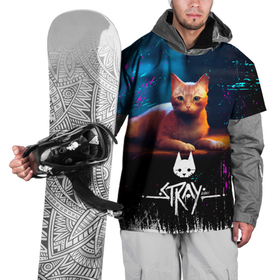 Накидка на куртку 3D с принтом Stray Cat   Бродячий Кот , 100% полиэстер |  | cat | cyberpunck | neon | robots | videogame | бродячий кот | квест