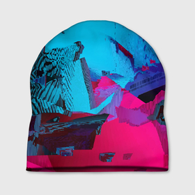 Шапка 3D с принтом Авангардная фрактальная композиция   Глитч в Екатеринбурге, 100% полиэстер | универсальный размер, печать по всей поверхности изделия | abstraction | fashion | fractal | glitch | neon | vanguard | абстракция | авангард | глитч | мода | неон | фрактал