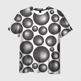 Мужская футболка 3D с принтом Объёмные шары   текстура в Белгороде, 100% полиэфир | прямой крой, круглый вырез горловины, длина до линии бедер | 3d | 3д | геометрия | объёмная | объёмные | паттерн | текстура | шары