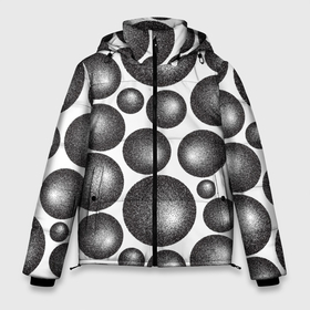 Мужская зимняя куртка 3D с принтом Объёмные шары   текстура в Екатеринбурге, верх — 100% полиэстер; подкладка — 100% полиэстер; утеплитель — 100% полиэстер | длина ниже бедра, свободный силуэт Оверсайз. Есть воротник-стойка, отстегивающийся капюшон и ветрозащитная планка. 

Боковые карманы с листочкой на кнопках и внутренний карман на молнии. | Тематика изображения на принте: 3d | 3д | геометрия | объёмная | объёмные | паттерн | текстура | шары