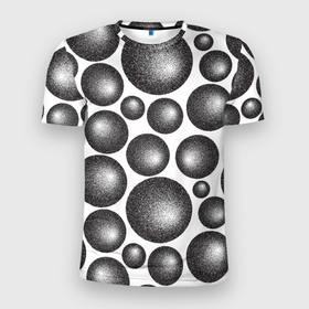 Мужская футболка 3D Slim с принтом Объёмные шары   текстура в Екатеринбурге, 100% полиэстер с улучшенными характеристиками | приталенный силуэт, круглая горловина, широкие плечи, сужается к линии бедра | 3d | 3д | геометрия | объёмная | объёмные | паттерн | текстура | шары