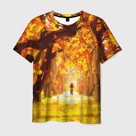 Мужская футболка 3D с принтом В осеннем парке в Белгороде, 100% полиэфир | прямой крой, круглый вырез горловины, длина до линии бедер | Тематика изображения на принте: autumn | времена года | осенний пейзаж | осень | природа