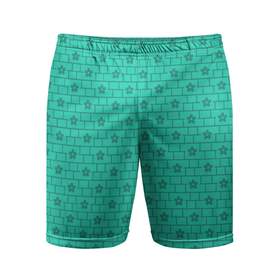 Мужские шорты спортивные с принтом зеленые кирпичики цветочки ,  |  | абстрактные | геометрия | классика | классические | нейтральные | спокойные | узор | узоры